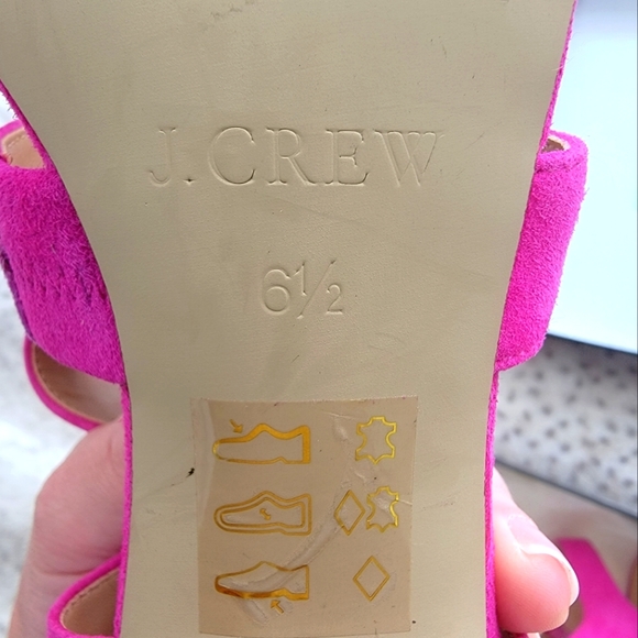 J. Crew three-strap stacked-heel sandals in  suede, 6.5 - Picture 9 of 10